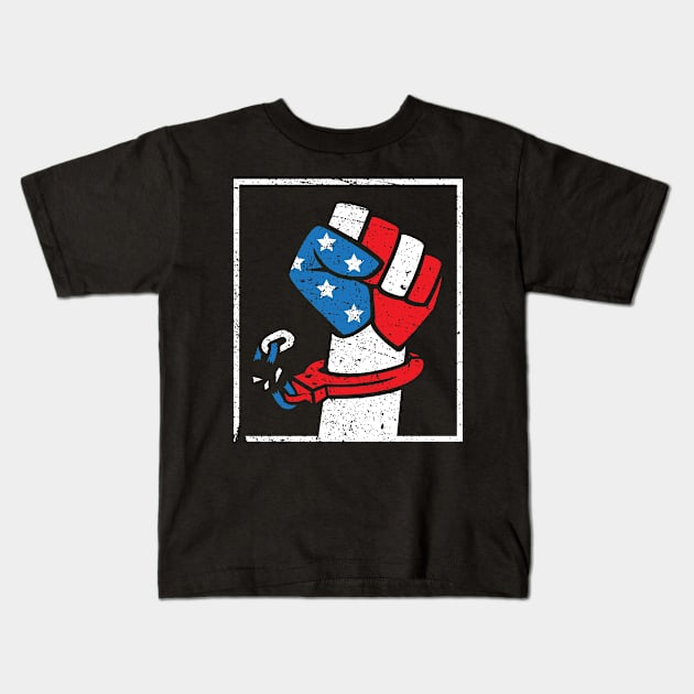 Freedom USA America Kids T-Shirt by fromherotozero